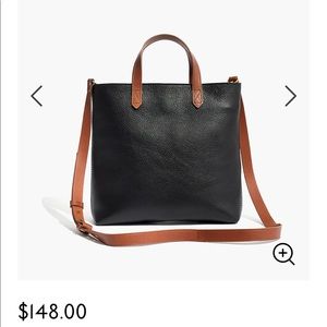 Madewell Zip Top Transport Crossbody, Black/Brown